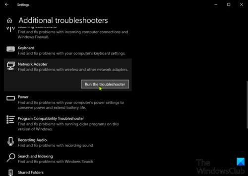 Network Adapter Troubleshooter-10