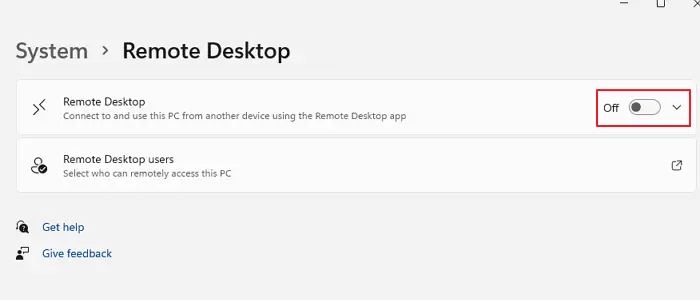 Turn on Remote Desktop Windows