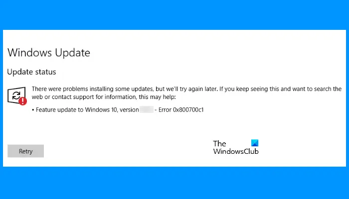 Windows Update Error Code 0x800700c1