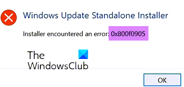 Fehler 0X800F0905 Des Eigenständigen Windows Update-Installationsprogramms