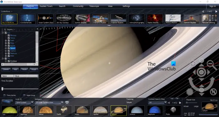 WorldWide Telescope free Planetarium software