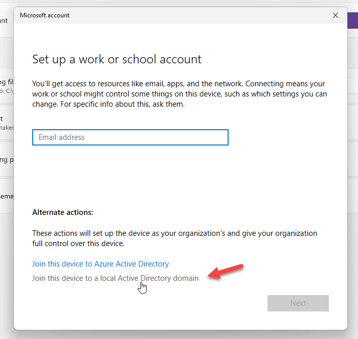 An Active Directory Domain Controller (AD DC) for the domain could not be contacted