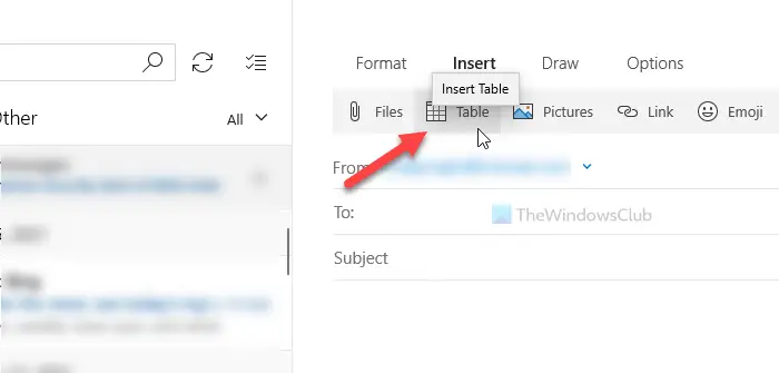 How to add a table in Gmail and Outlook messages