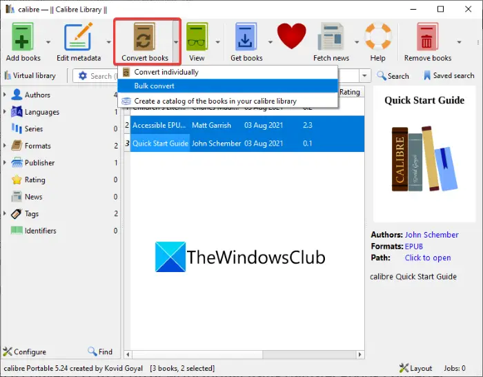 How to Batch Convert eBooks in Windows