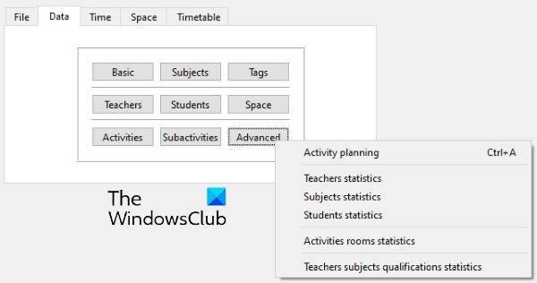 create database using FET