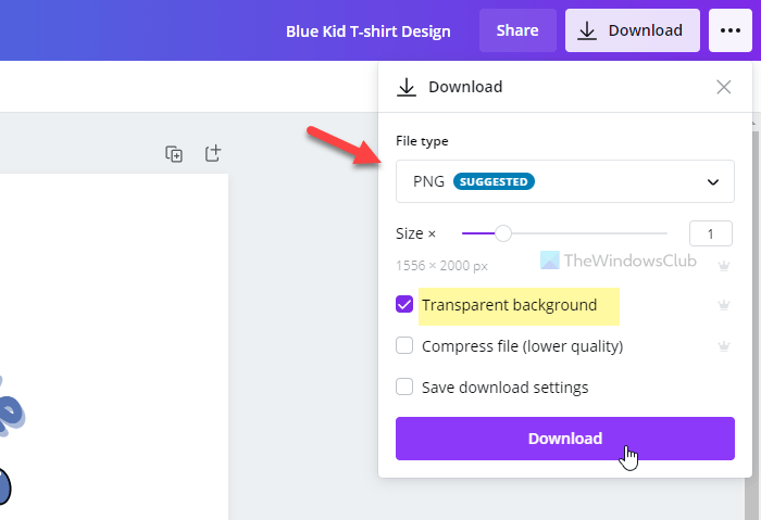 How to download transparent image or logo from Canva