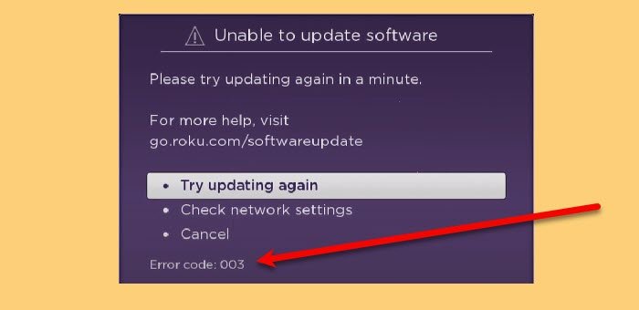How to fix Roku Error Code 003 or 0033