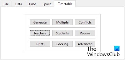 generate timetable using FET