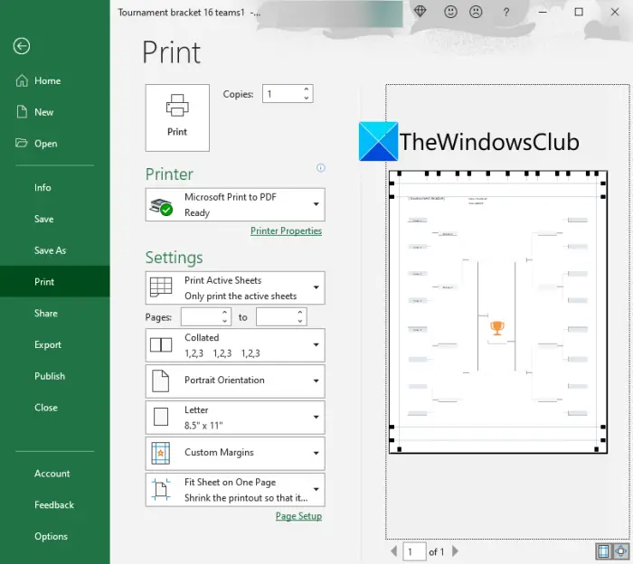 How to create a Tournament Bracket in Windows