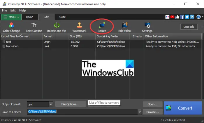 Best free Batch Video Resizer software for Windows 11/10