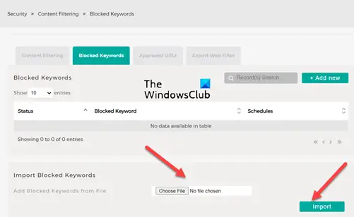 Router Content Filtering