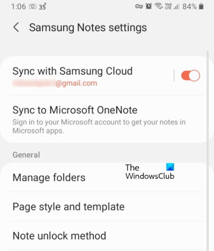 sync Samsung Notes with Microsoft OneNote