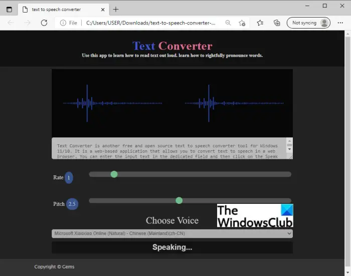 text to speech software open source windows