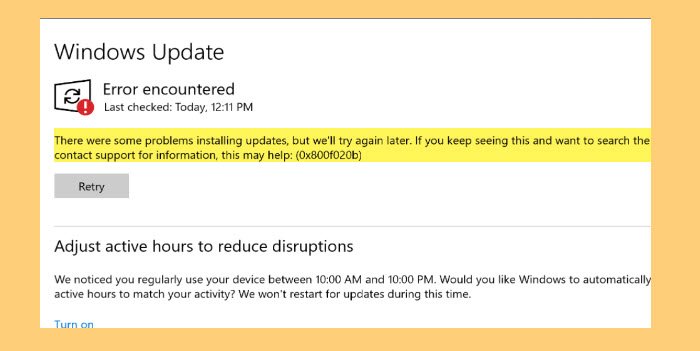Fix Windows Update Error 0x800f020b
