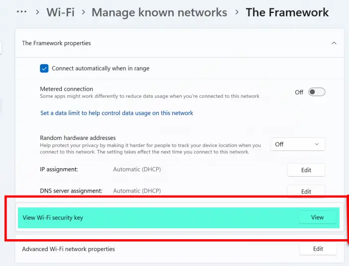 view saved Wi-Fi passwords