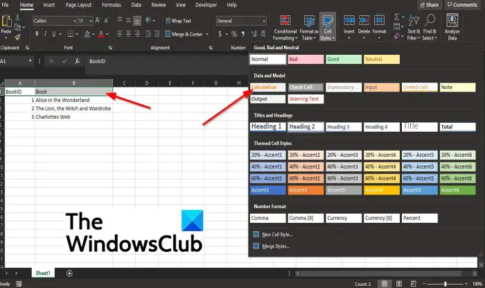 How to create and Cell Style feature in Excel