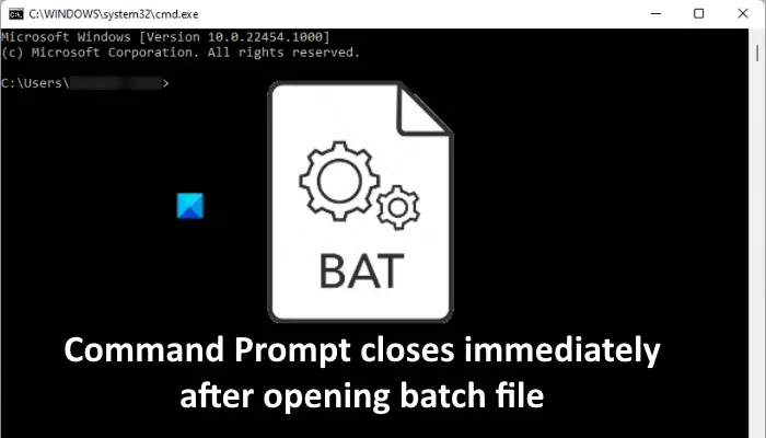 Command Prompt closes opening batch file