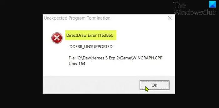 DirectDraw Error when playing Legacy Games
