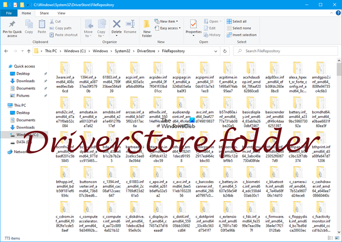 DriverStore folder in Windows