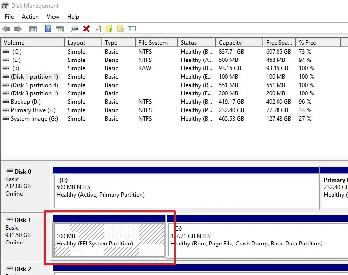 EFI Partition Disk Management