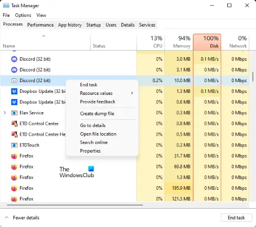 End Discord process in Task Manager