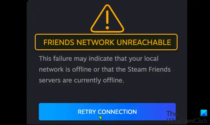 FRIENDS NETWORK UNREACHABLE - Steam error