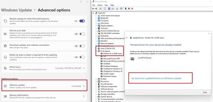 Manually Update Printer Driver