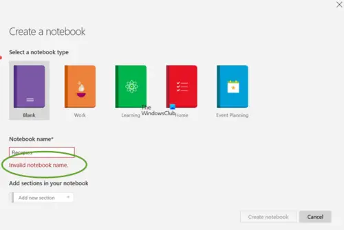 Fix Invalid Notebook Name Error In Onenote Fix Invalid Notebook Name Error In Onenote