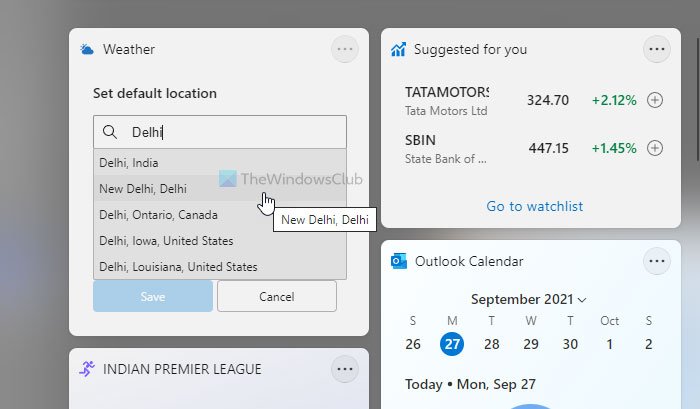 How to add or customize Widgets in Windows 11