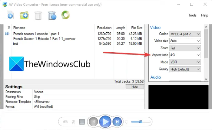 Change Video Aspect Ratio using free online tools and software for Windows 11/10