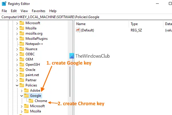 create google and chrome keys