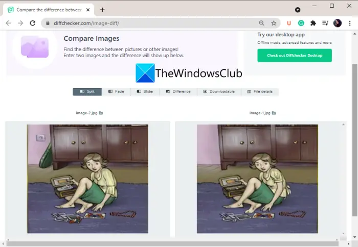 How to compare two identical images in Windows 11/10