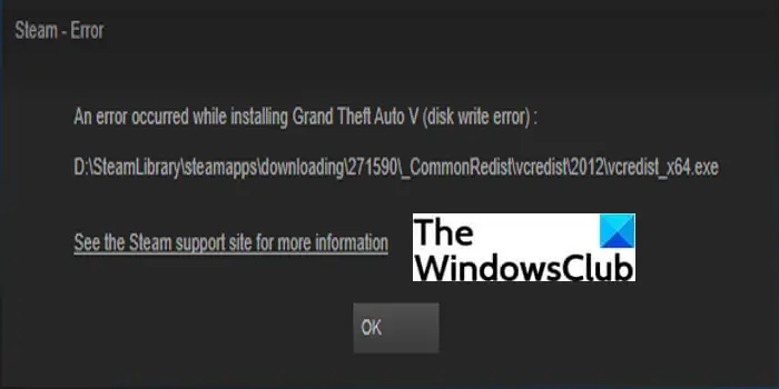 How to fix Disk Write Error on Steam in Windows 11/10