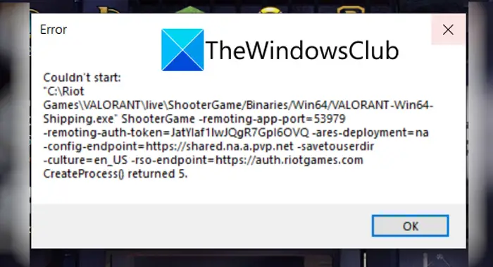 Fix Valorant Error Codes 5 and 6 on Windows PC