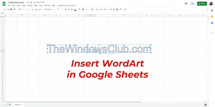 How to insert WordArt in Google Sheets
