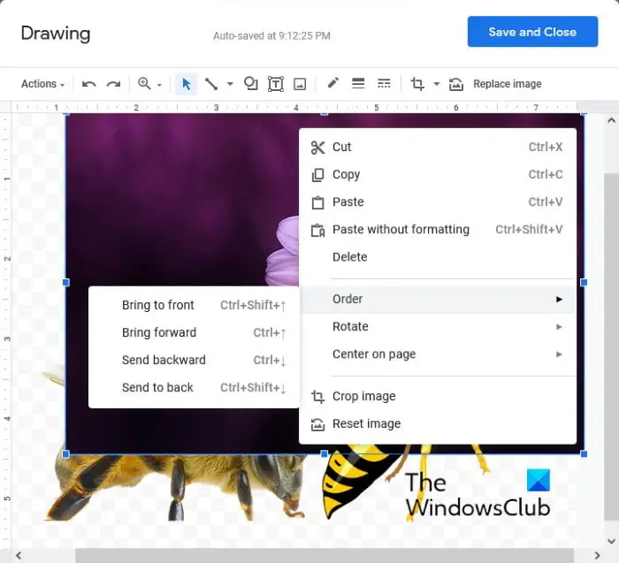 layer images on top Google Docs