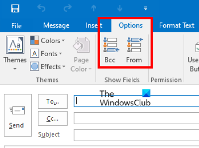 show hide BCC Outlook desktop app