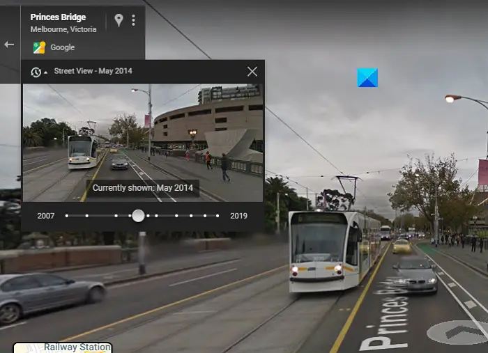 Travel back in time using Google Maps