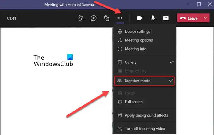 Together Mode in Microsoft Teams