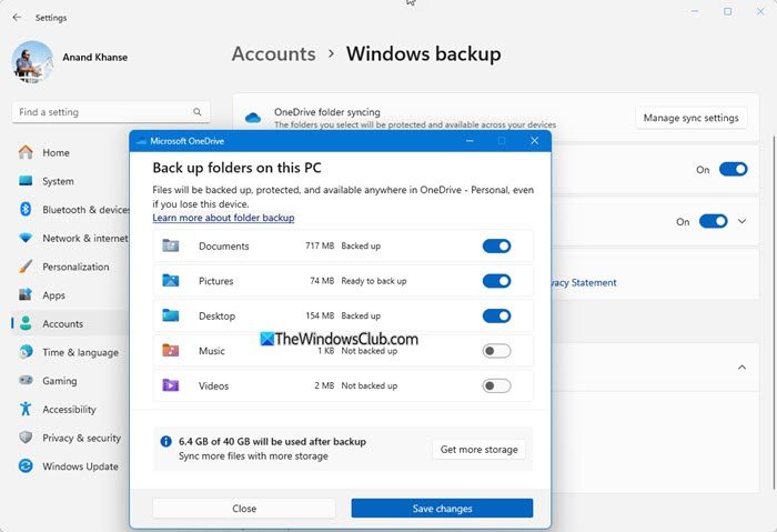 unlink, exclude or remove a folder from OneDrive