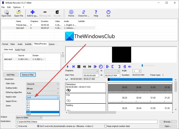 Change Video Aspect Ratio using free online tools and software for Windows 11/10