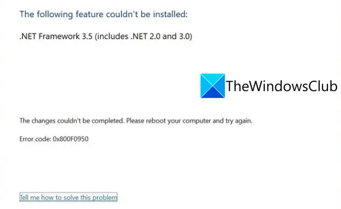 FIX .NET Framework 3.5 Installation Error 0x800F0950 in Windows 11
