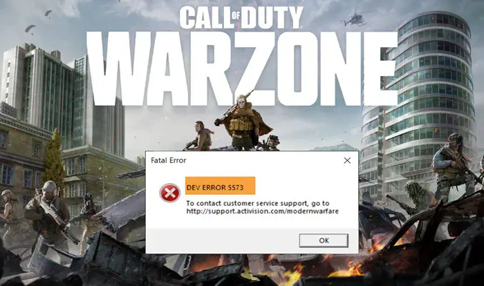 Call of Duty Warzone Dev Error Code 5573