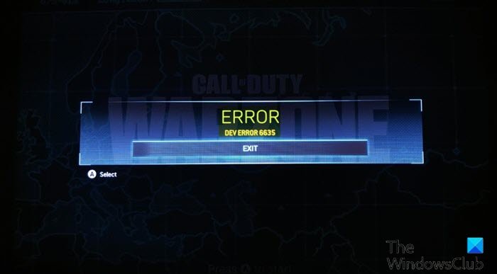 CoD Warzone DEV ERROR 6635