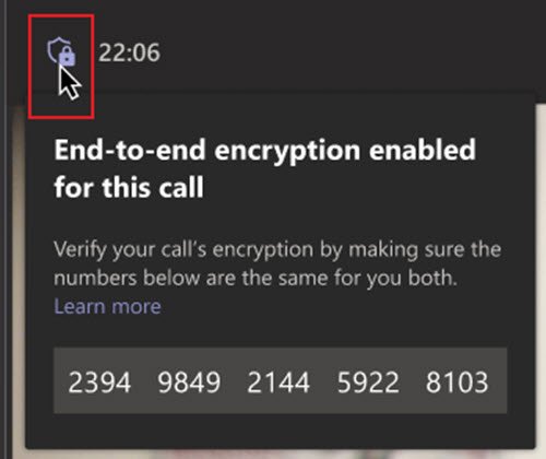 end-to-end encryption for Team calls