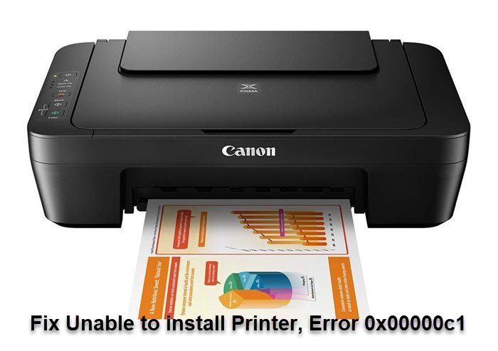 Unable to install Printer, Error 0x00000c1