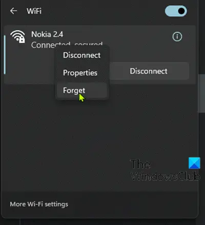 Forget and Reconnect Wi-Fi