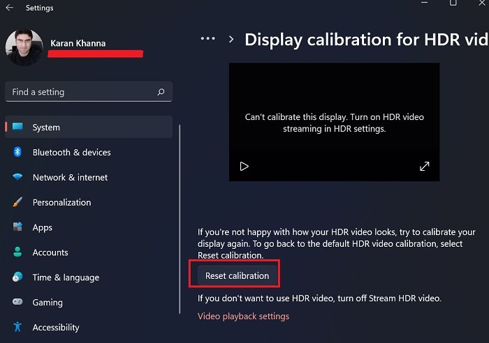 How to Calibrate the display for HDR video in Windows 11