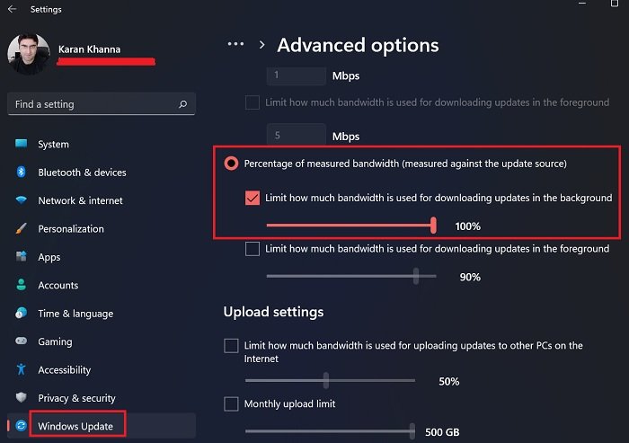 How to limit Windows Update bandwidth in Windows 11