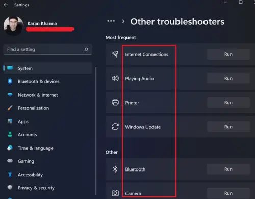 How to run Troubleshooter in Windows 11 to resolve problems